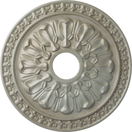 Ekena Millwork Warsaw Ceiling Medallion (Fits Canopies up to 3 1/2"), 18"OD x 3 1/2"ID x 1 3/8"P, Flash Gold CM18WAFLS